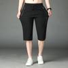 Men's High-End Ice Silk Printed Loose Shorts - Trendy Straight-Leg, Plus Size, 7-Point Length