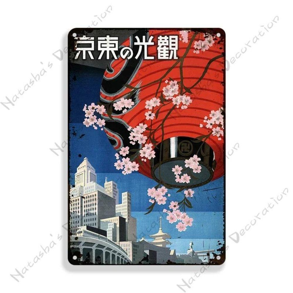 Metal Poster Japanese Ukiyo-e Retro Wall Art Vintage Home Bar Cafe Decor
