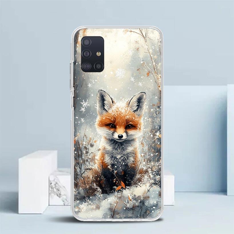 Animal Fox Soft Cover for Samsung Galaxy A12 A22 A32 A52 A72 A02S Phone Case Note 20 Ultra 10 S10 Plus A51 A71 A50S A20S A10S Ga