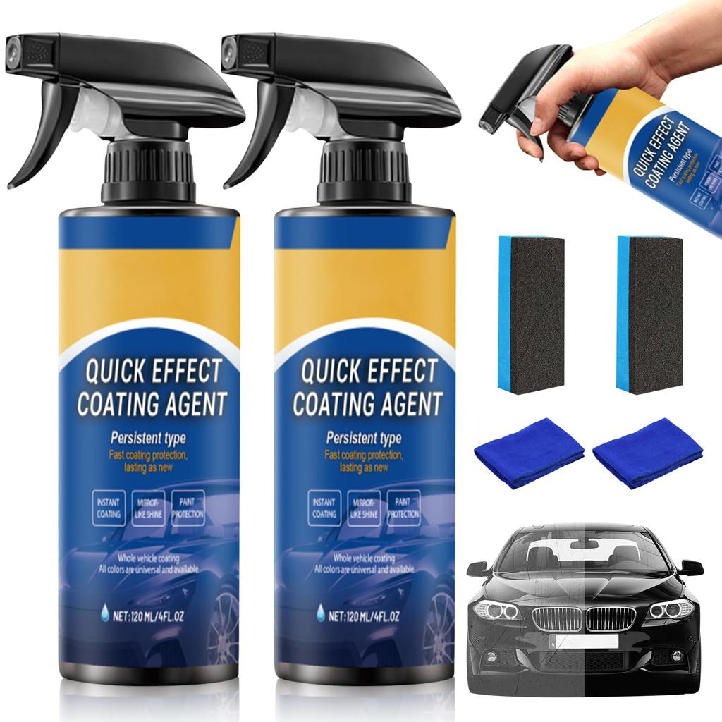 1/2pcs Car Coating Spray, Quick Effect Coating Agent, 2025 New Quickly Coat Car Wax, Car Scratch Wax Polish Spray Waterless Wash