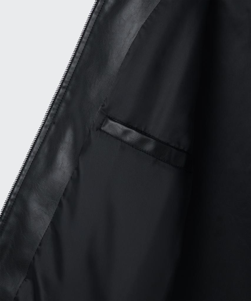 Musinsa Standard Faded Synthetic Leather Drizzler Jacket [Black]