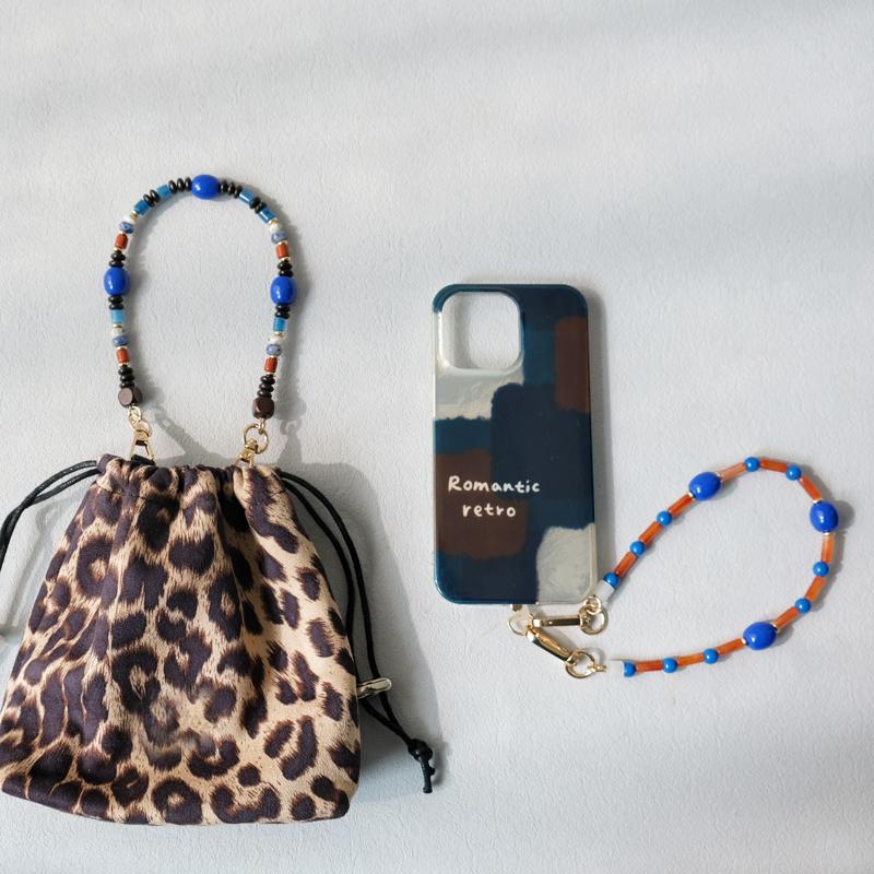 New Fashion Woman Bag Accessory Detachable Blue Beaded Chains Cute Acrylic Luxury Strap Women Elegant Bag Acrylic Handle Chain