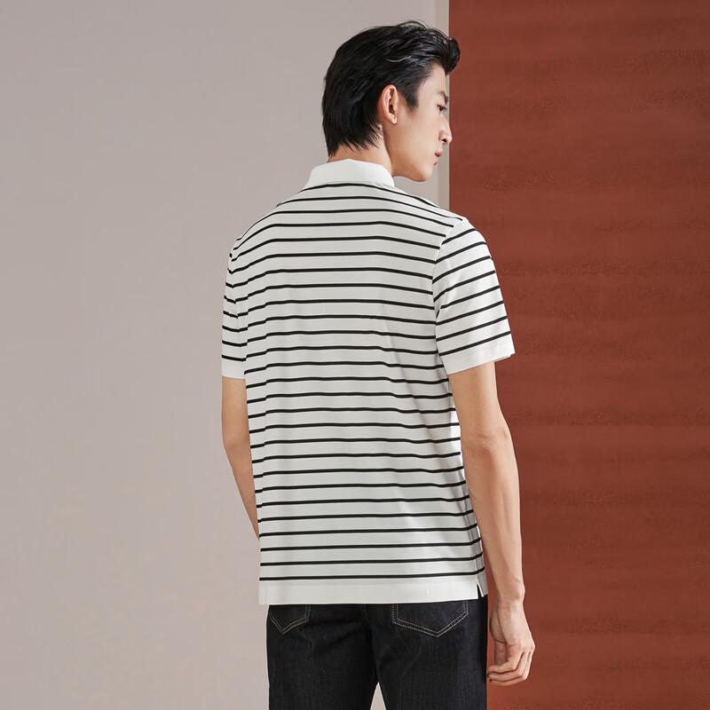 SEVEN Men's Seamless Striped Short-Sleeve Polo Shirt