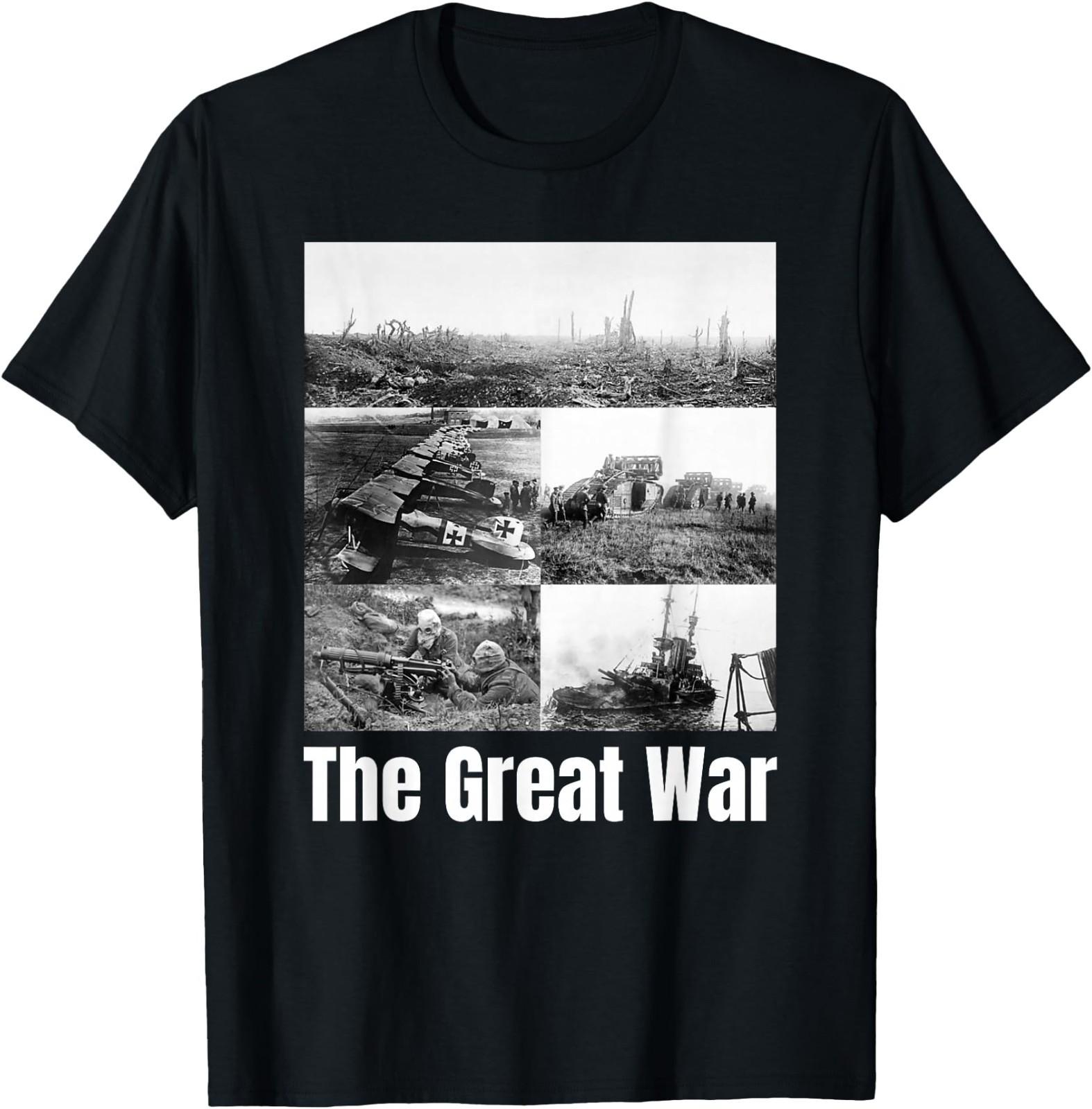 WW1 Collage World War 1 The Great War Battle Memorabilia T-Shirt XL