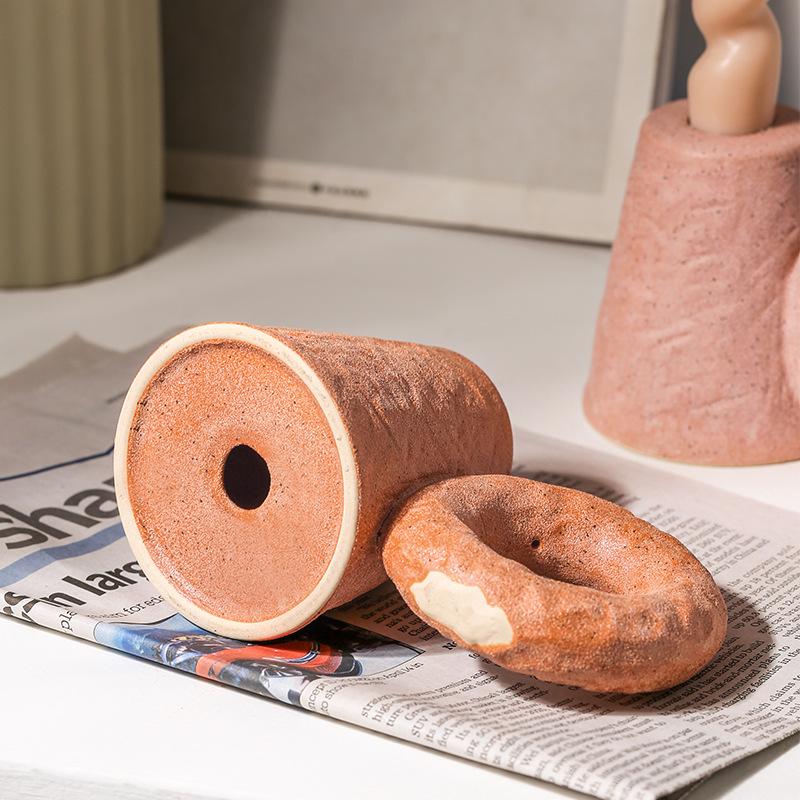 Retro Ceramic Candle Holder - Creative Candlestick for Home Decor, Desktop, and Soft Decoration in INS Style