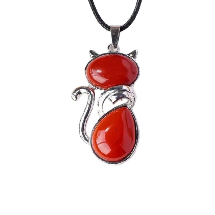 Charming Crystal Cats Pendant Necklace Unique Crystal Cats Necklace Stylish Neckchain for Cats Enthusiasts and Collector