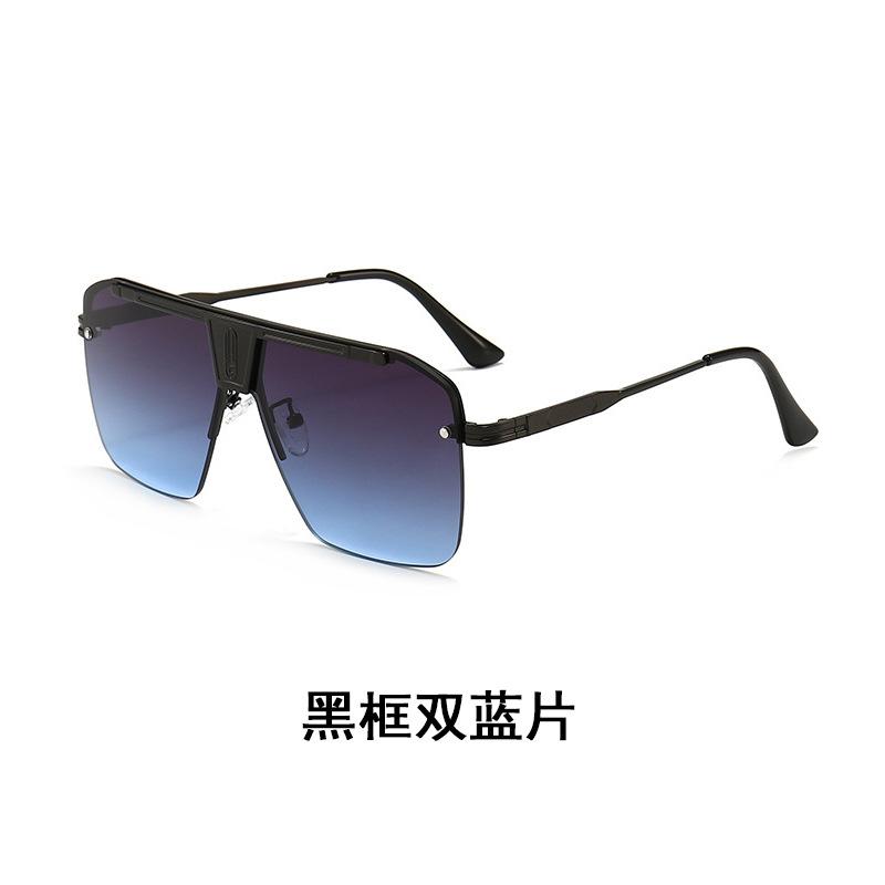 Occhiali da Sole da Uomo Wind Metal Splicing Integrato Cambio Graduale Tendenza Moda Temperamento Scatola Occhiali da Sole