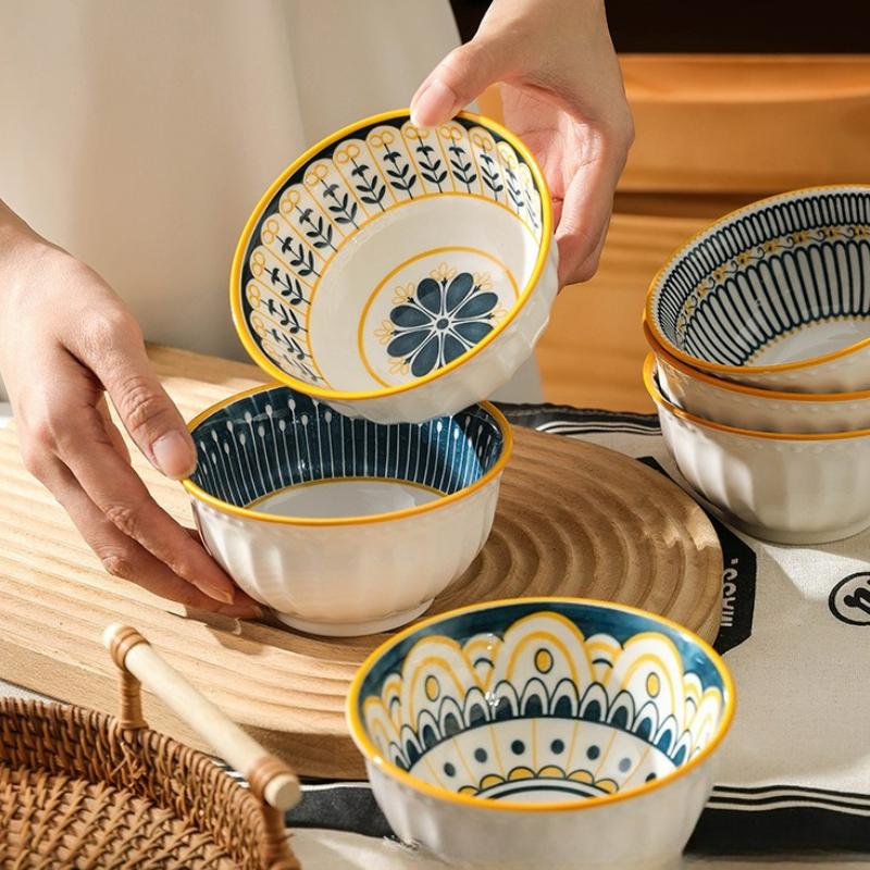 2 szt. Ceramiczna miska na ryż Miska śniadaniowa na zupę Naczynia deserowe Domowe kuchenne Miska na makaron zapobiegająca poparzeniom Zastawa stołowa 2025 Nowość