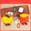 Cute Hamburger And Fries Keychain Wallet With Silicone Material For Kids And Teens