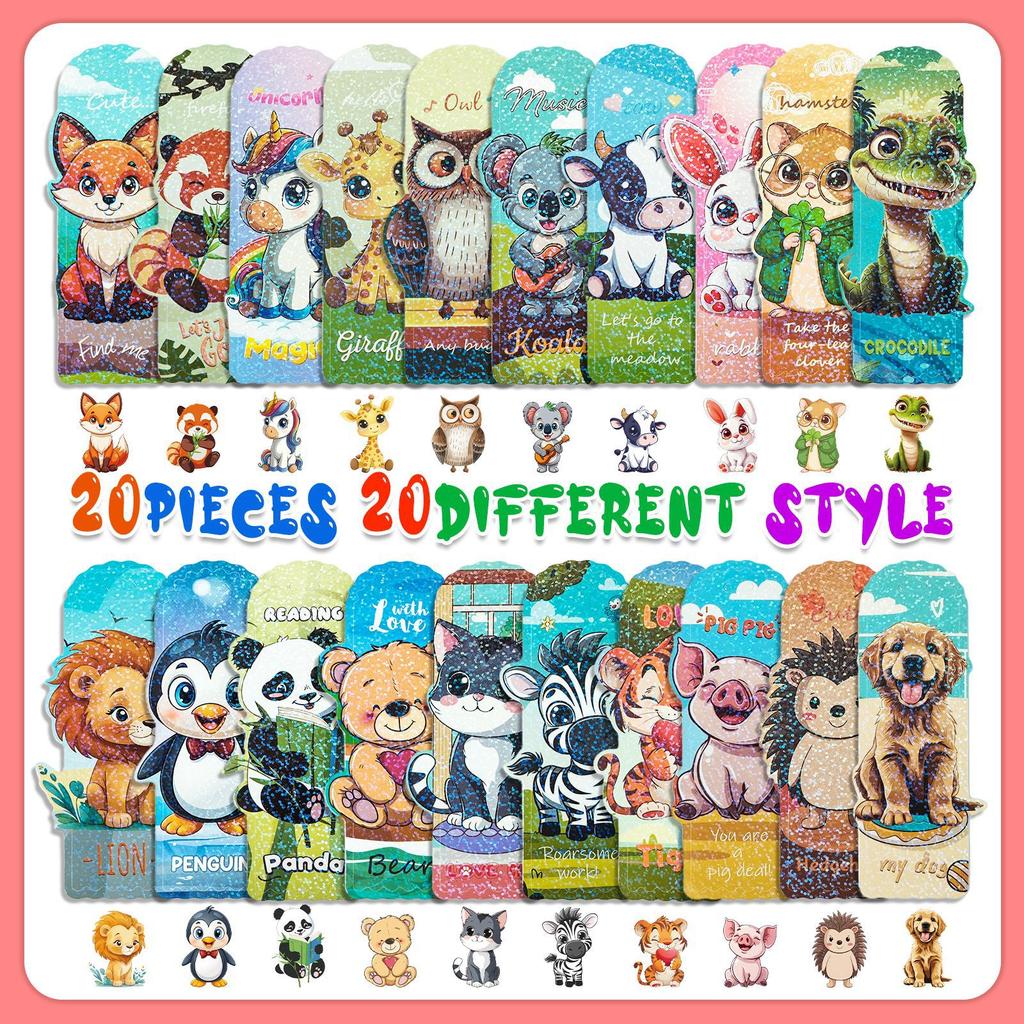 20 Cartoon Small Animal Paper Laser Bookmarks High Value Small Animal Bookmarks