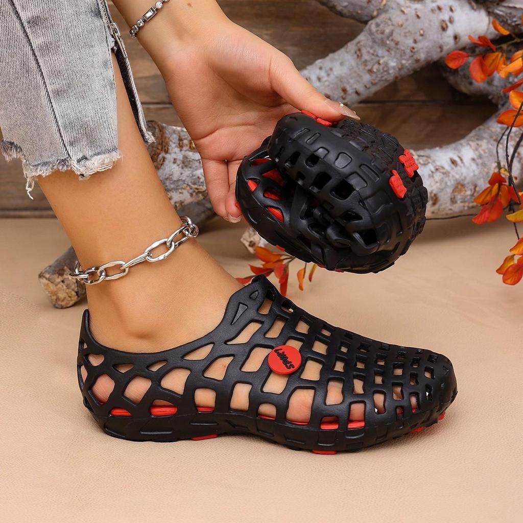Baotou Beach Shoes, New Summer Non-Slip Sandals, Unisex Style, Women's Shoes, Couple's Outdoor Hole-Patterned Sandals, Women Shoes