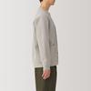 MUJI Milan Rib Size AB1NFA4A Men's Double-Knit V-Neck Cardigan, Gray, S,