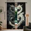Set Of 2 Tai Chi Dragon Print Curtain Home Decor Window Bedroom Office Kitchen Living Room Study Curtains Made Polyester Treatment