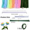 120PCS DIY Crafts Pipe Cleaner Chenille Stems Kits for Flower Making, Artificial Rose Bouquets for Party  Home Decoration