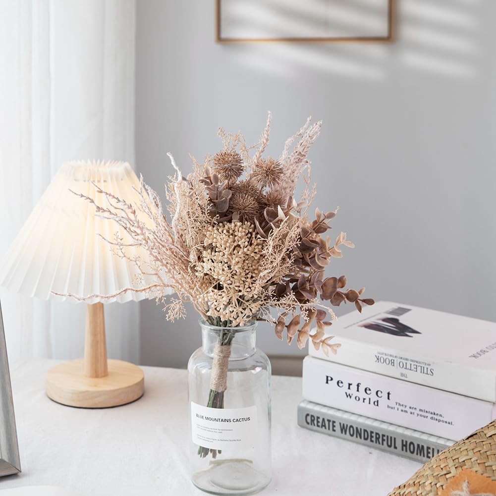 WillingYou Suspension Murale Fleur Séchée Fleur Séchée Artificielle Photo 1 Bouquet Beige, Bouquet, Style, Fleur, Faux, Séance Photo Pré-mariage, Entrée,