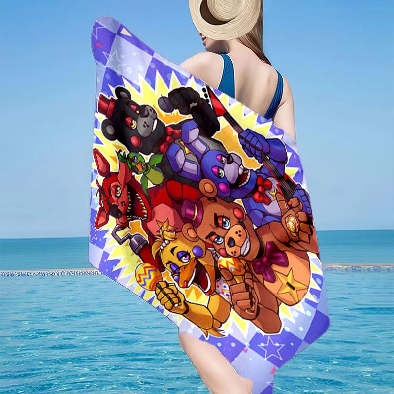 Telo da Spiaggia Collage Personaggi Fnaf, Microfibra Super Morbida, Regalo per Lei/Lui, Compleanno, per Piscina, Spiaggia, Viaggio, Decorazione Casa Regali per Fan