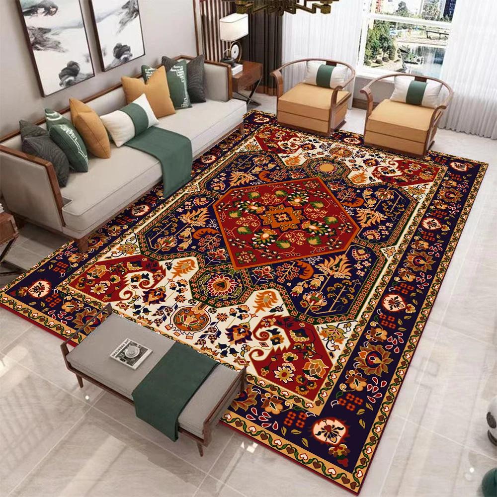 1pc European Retro Large DoorMat, Non-slip Carpet, Suitable for Living Room, Bedroom, Bathroom, Holiday Home Decoration