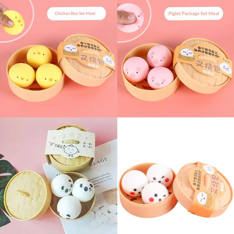 Simulated Animal Steamed Bun Decompression Toy Soft Slow Rebound Fidget Squeeze Toy for Daily Stress Relief