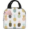Tropical Pineapple Lunch Bag Blue Insulated Lunch Box Reusable Lunchbox Waterproof Portable Lunch Tote for Men Women Girls