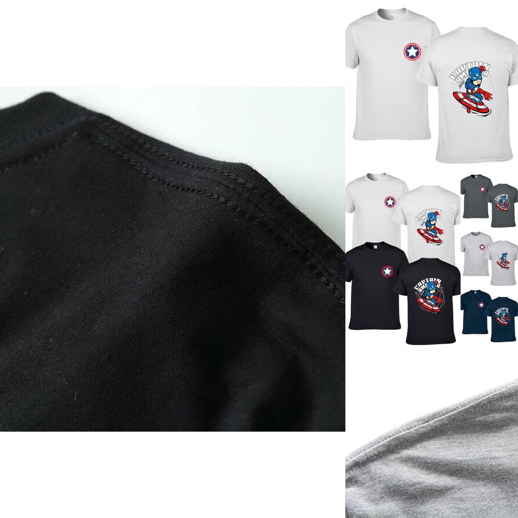 Vibrant Avengers Captain America Printed Short Sleeve Top For Every Season