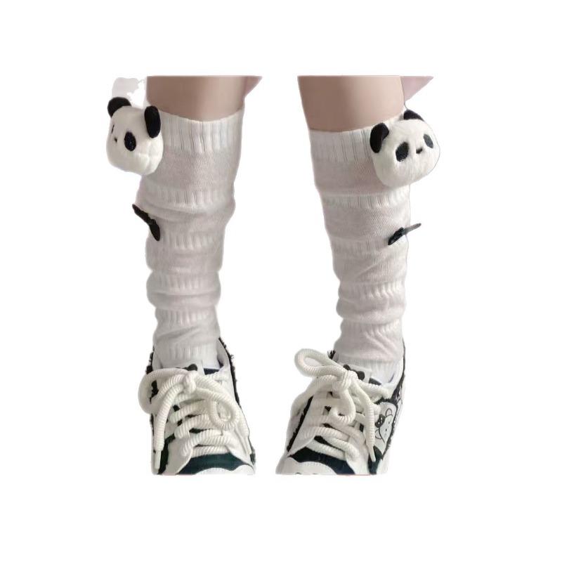 Chaussettes mi-mollet respirantes pour femmes, printemps et automne, toutes sortes de pandas mignons