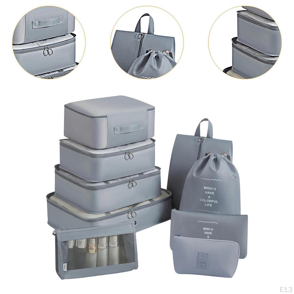 Packing Cubes for Suitcase Luggage Organizers Camping Travelling 7 Piece Beige