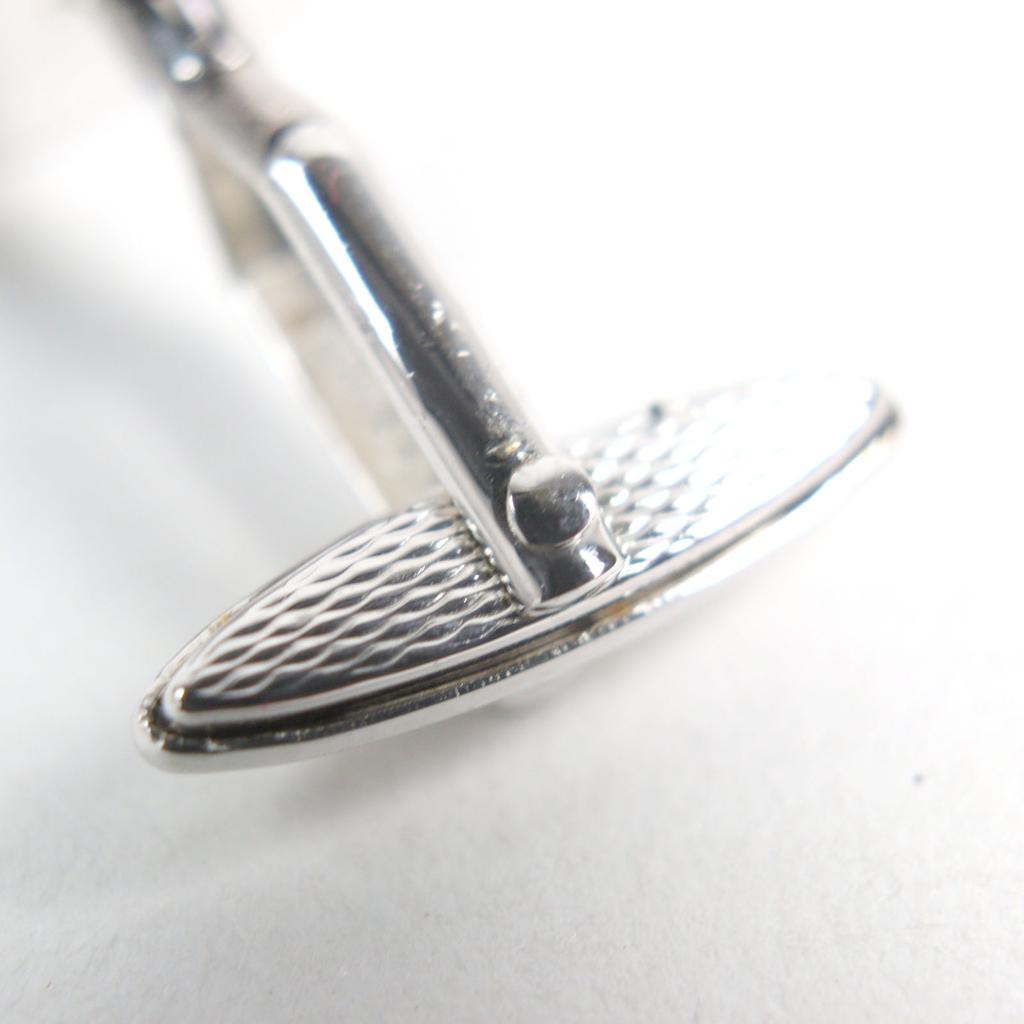 Excellent Dunhill Cufflinks cufflinks Oval Shape Bi-Color Textured Stripes Silver SV925 mens Used