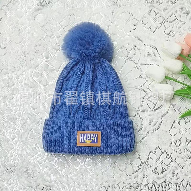 Winter plush wool hat women's warm thickened winter white knitted hat women's fashion versatile double-layer ear protection hat