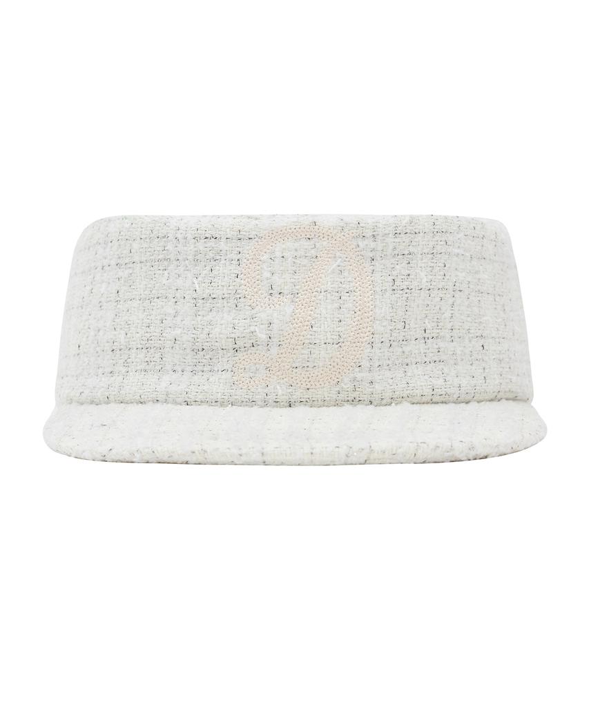 Depeu Pillbox Cap Tweed White