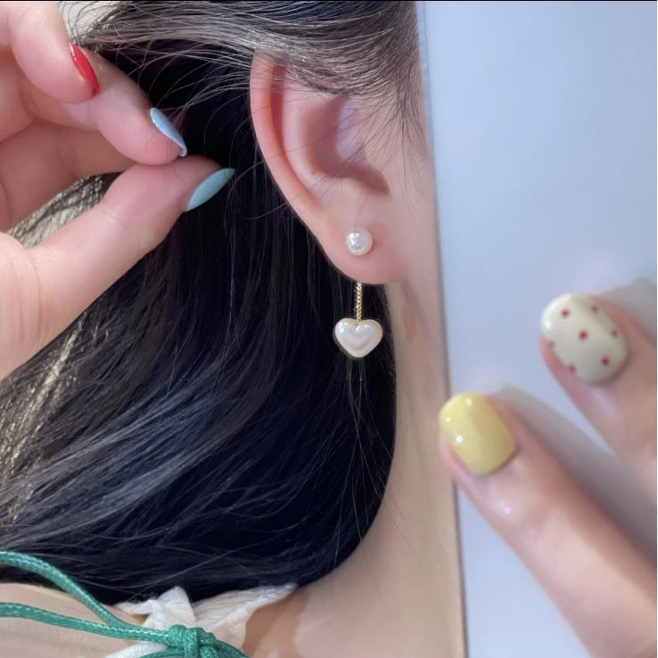 Minimalist Heart Pearl Tassel Earrings - Elegant, Sweet, High-End Versatile Fashion for Women