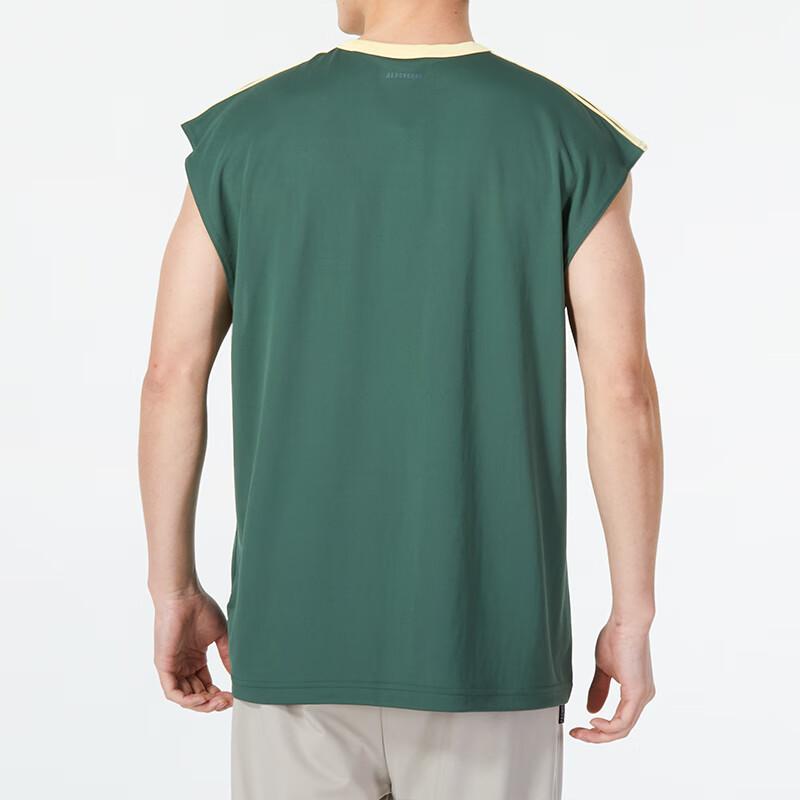 Adidas Logo Print Round Neck Sleeveless Tank Top Men Tops Teal-Green IN2574