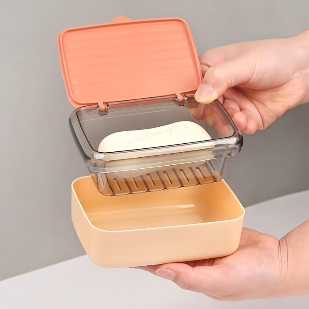 Sealed Soap Dish with Lid, Large Capacity Portable Travel Soap Box, Waterproof Storage for Home, Dorm & Student Use