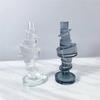 Glas Ornament Geometrische Kristallskulptur Runde Kugel Zylindrischer Stapel Transparent Dekorative Figuren Heimdekoration