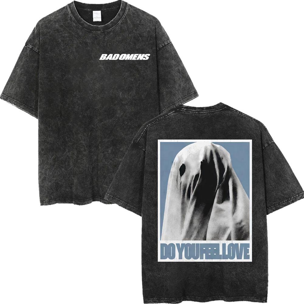 Vintage Washed Bad Omens Tour Merch T Shirt High Quality Fashion Oversized Tshirt Men Women Casual Short Sleeve Tshirts