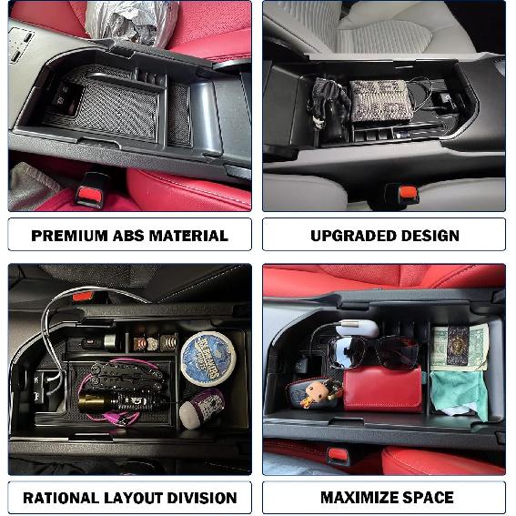 RUNROAD Center Console Organizer Compatible With Toyota Camry XLE XSE 2018-2024 And Camry LE SE    2024 Accessories, Armrest Ert Tray Secondary