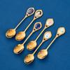 Luxury European Gold Spoon and Fork Set for Tea, Coffee, and Desserts