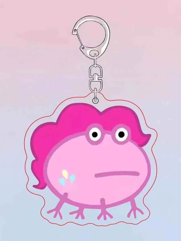 1pc My Little Pony Cute,Funny Frog Acrylic Keychain, Character Twilight Sparkle, Rainbow Dash, Pinkie Pie, Fluttershy, Suitable For Keys, Decorations,