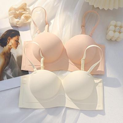 Sujetador Strapless Push-Up Sin Costuras para Mujer con Soporte Lateral para Pechos Pequeños