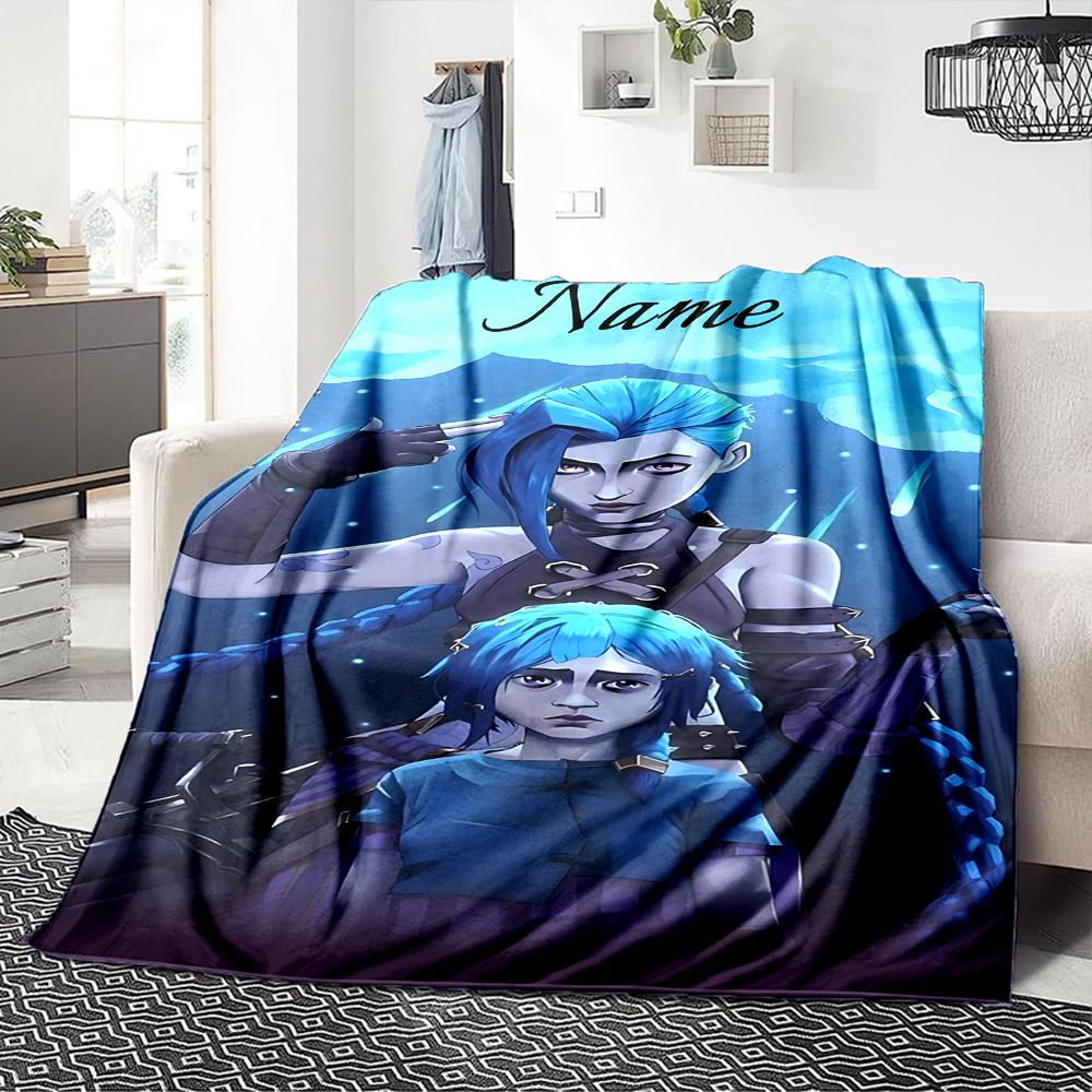 Custom Name Pink Hair Warrior Blanket for Couch & Bed, Plush Cozy Fuzzy Blanket Super Soft & Warm Blankets for Fall and Winter. 0908173