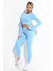 New European & American Women's Quick-Dry Yoga Set: Long Sleeve Top, Sport Vest, Tight Pants.