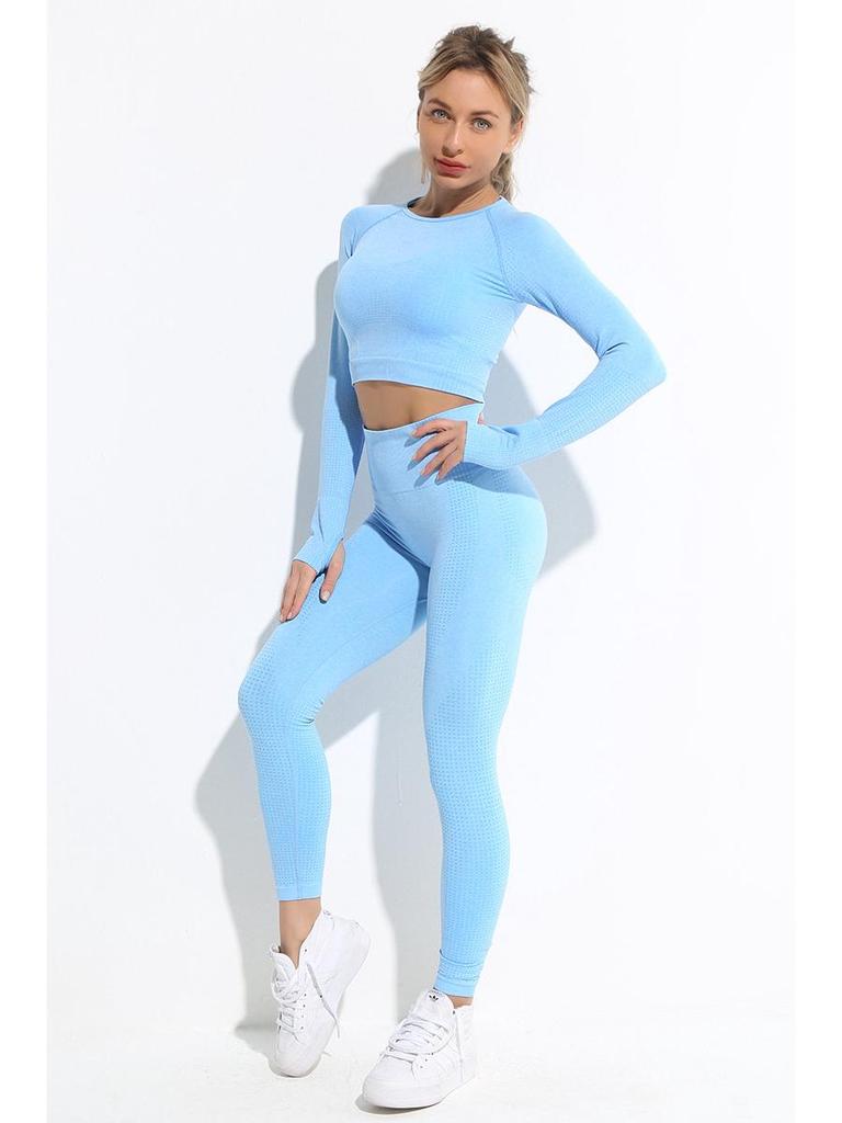 New European & American Women's Quick-Dry Yoga Set: Long Sleeve Top, Sport Vest, Tight Pants.