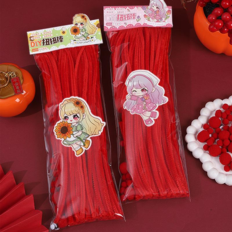 100-Pack Eco-Friendly Glitter Pipe Cleaners - DIY Educational Tinsel Chenille Stems for Kids