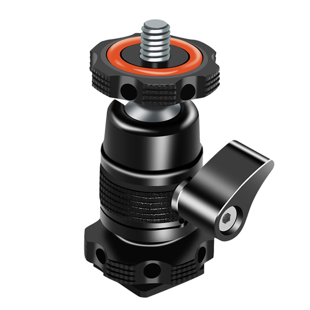 Mini Ball Head Adapter Monitor Mount Cold Shoe Adapter Aluminum Alloy with 1 4 Inch Screw for Mounting Camera Monitor