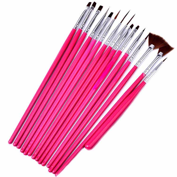 15pcs Dotting & Line Drawing Nail Art Brush Set Gel Polish Dot Pen Detailing Striper Brushes Manicure Decorating Kit Tools