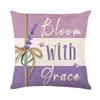 Polyester Material Cushion Cover Lavender Style Pattern Home Decor Pillowcase  Home Decor