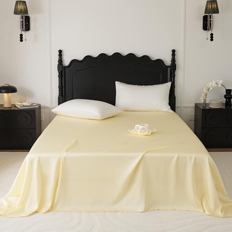 Solid Colour Style Tencel Bedding Set For Adults Kids One Piece Flat Sheet Colorful King Queen Full Size
