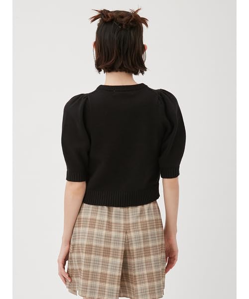 Furfur Cherry Motif Knit Top RWNT251107 Black Women's