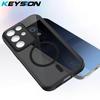 KEYSION Magnetic Phone Case for Realme C85 5G Silicone+PC Matte Translucent Clear Shockproof Back Cover for OPPO Realme C85