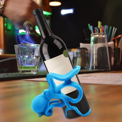 Stojan na víno v tvare chobotnice Stojan na vystavenie vína pre červené, biele, whisky, námorná téma, dekorácia domáceho baru, neobvyklý doplnok na víno