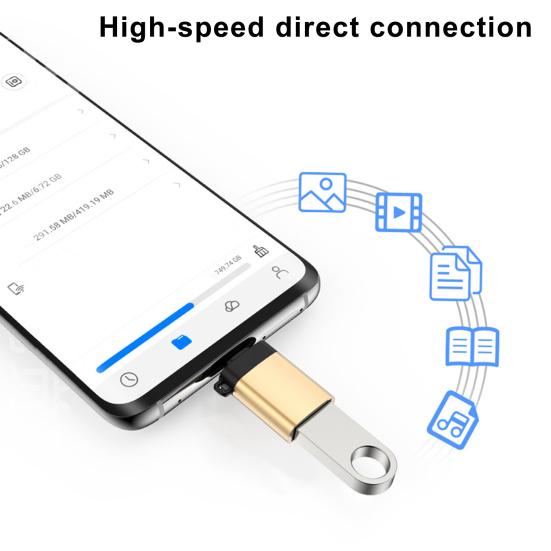 Mini Portable OTG to Type-C Charging USB 3 Cable Adapter for Phone/Tablet